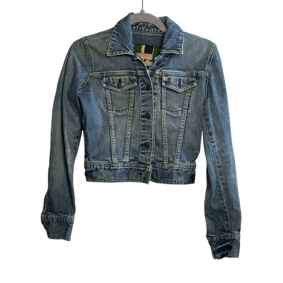 VTG Abercrombie & Fitch Girls Denim Jacket – Faded Wash, Youth Small Faded-Wash - Picture 1 of 7